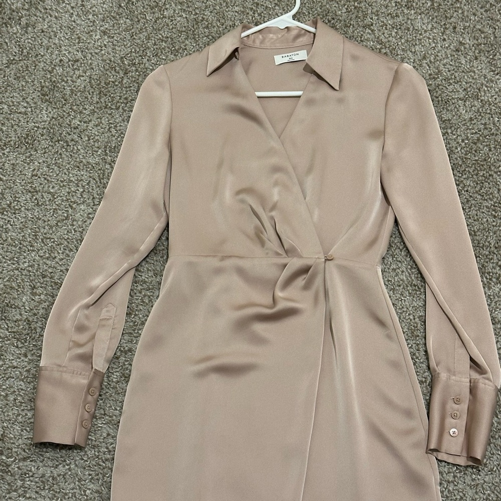 Babaton Taupe Long Sleeve Dress
